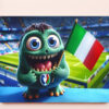 raxxa Premium-Tischset: Das Italienische Whimsical Monster der Fußball-EM 2024 – Image 5
