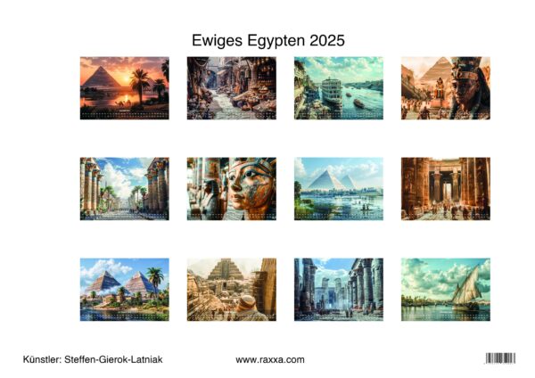 raxxa Premium-Monatskalender Ewiges Egypten 2025 - immagine 2